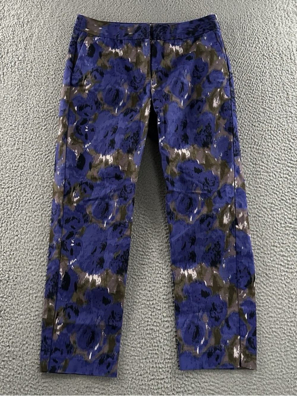 Boden Blue and Brown Floral Skinny Pants - long length
